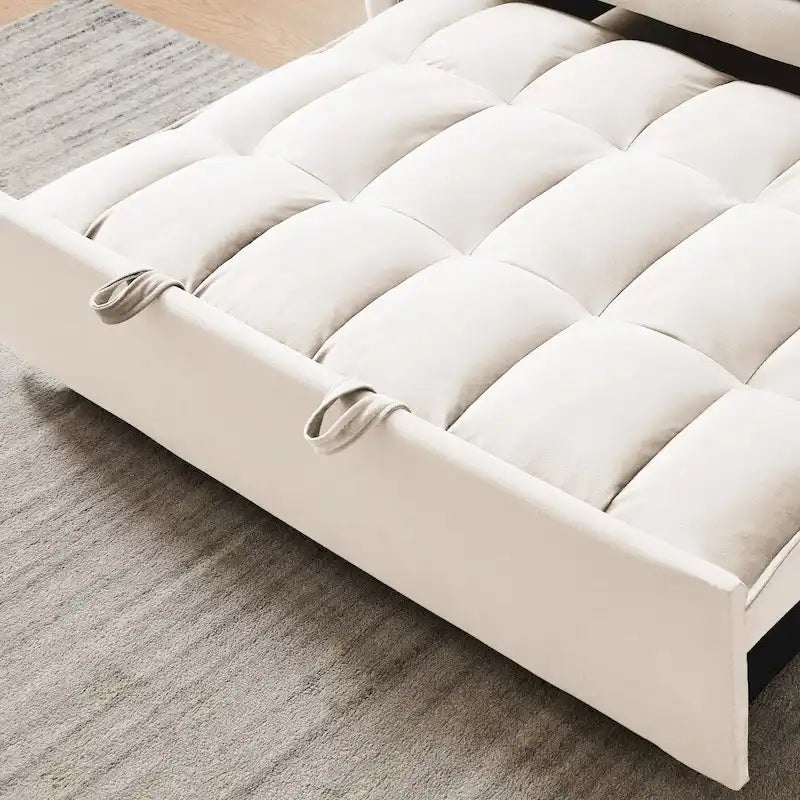 Divano letto 3 in 1 in velluto convertibile con letto estraibile e schienale reclinabile