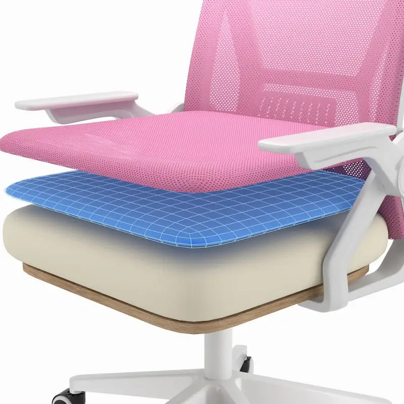 Javlergo Sedia da Ufficio Girevole a Schienale Medio con Supporto Lombare, Sedia da Scrivania Ergonomica da Computer in Rete con Braccioli