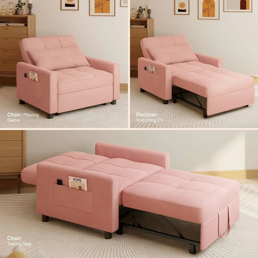 Divano letto trasformabile 3-in-1, Poltrona letto estraibile, Letto pieghevole convertibile per soggiorno