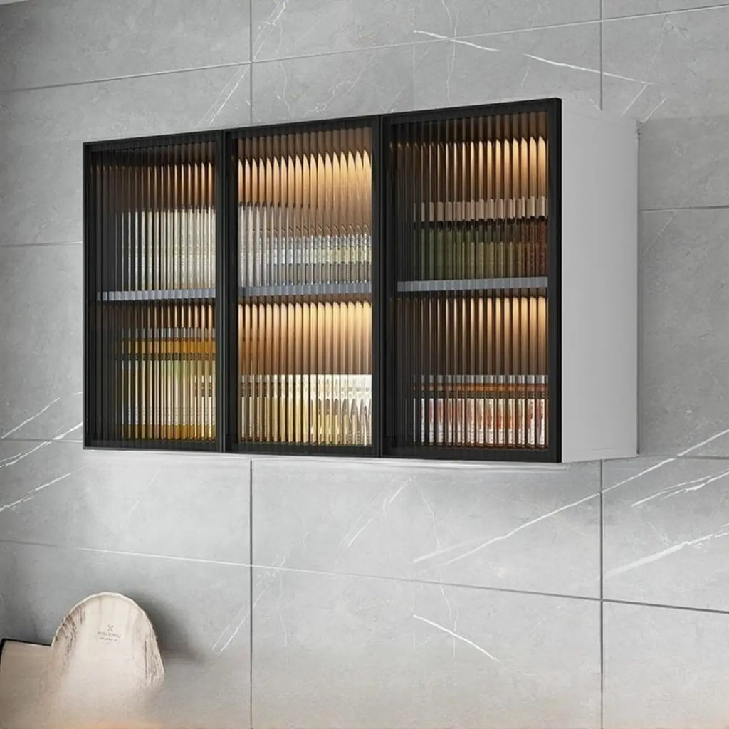 Madia pensile da cucina grigia in legno