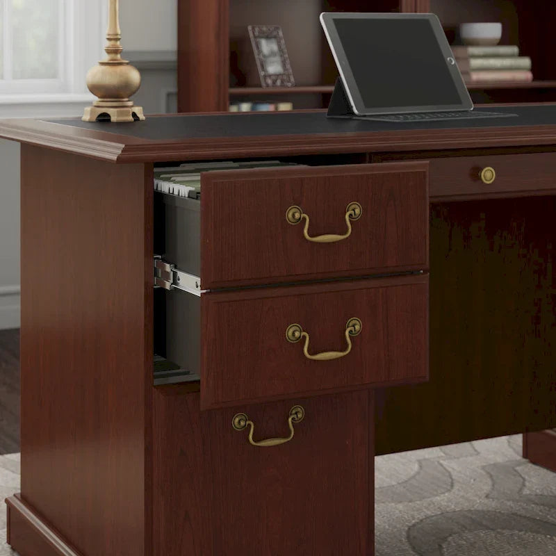 Scrivania Direzionale Bush Furniture Saratoga con Cassetti e Vani Contenitori
