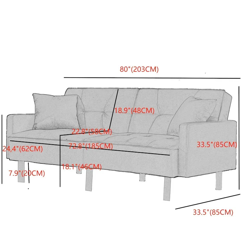 Divano Letto Convertibile a Futon 80