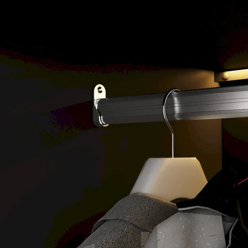 Armadio con ante in vetro da 120 cm con luce LED integrata