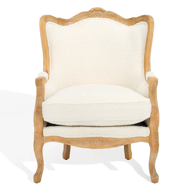 Poltrona con orecchioni Kali Oak in lino naturale - 34Lx34Px40H
