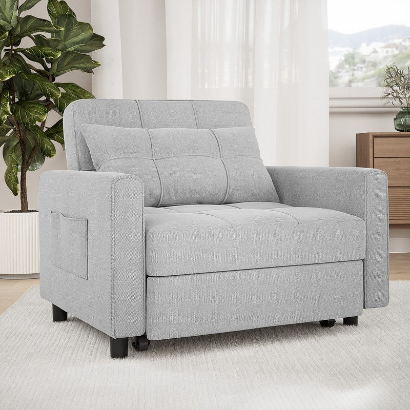 Divano letto trasformabile 3-in-1, Poltrona letto estraibile, Letto pieghevole convertibile per soggiorno