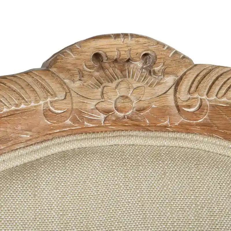 Poltrona con orecchioni Kali Oak in lino naturale - 34Lx34Px40H