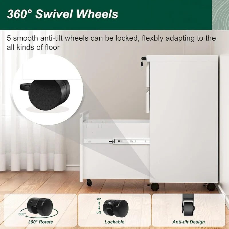 Classificatore verticale/mobile a 3 cassetti per ufficio domestico