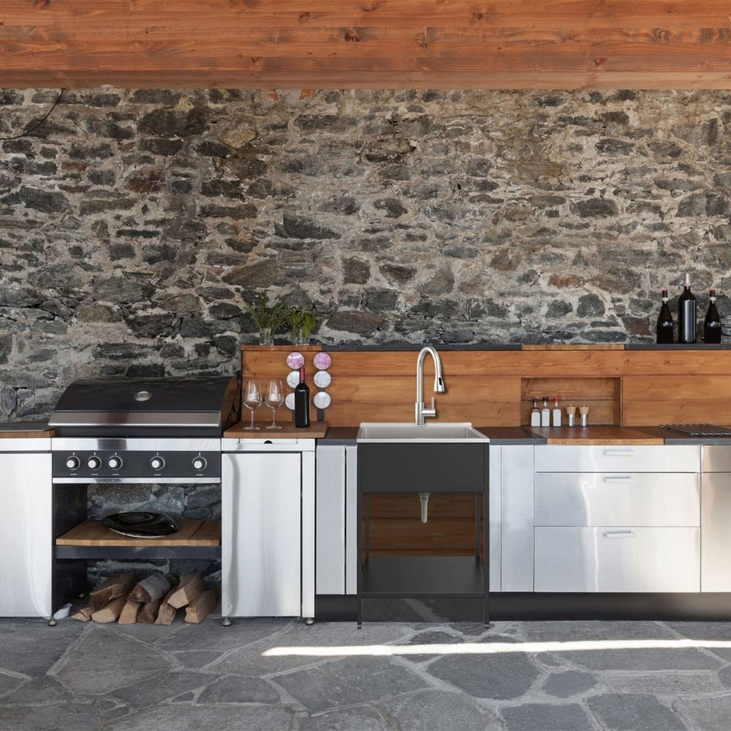 Lavatoio e mobile in acciaio inox 24" L x 22" P x 35" H
