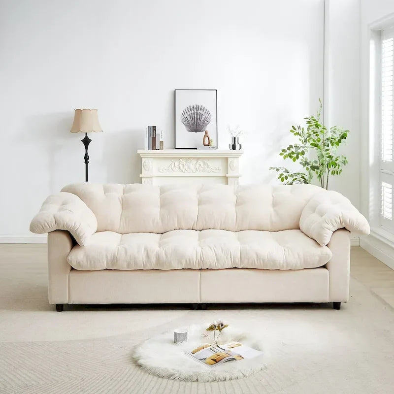 99.2  Divano profondo Chenille Comfort, Divano soffice effetto nuvola imbottito