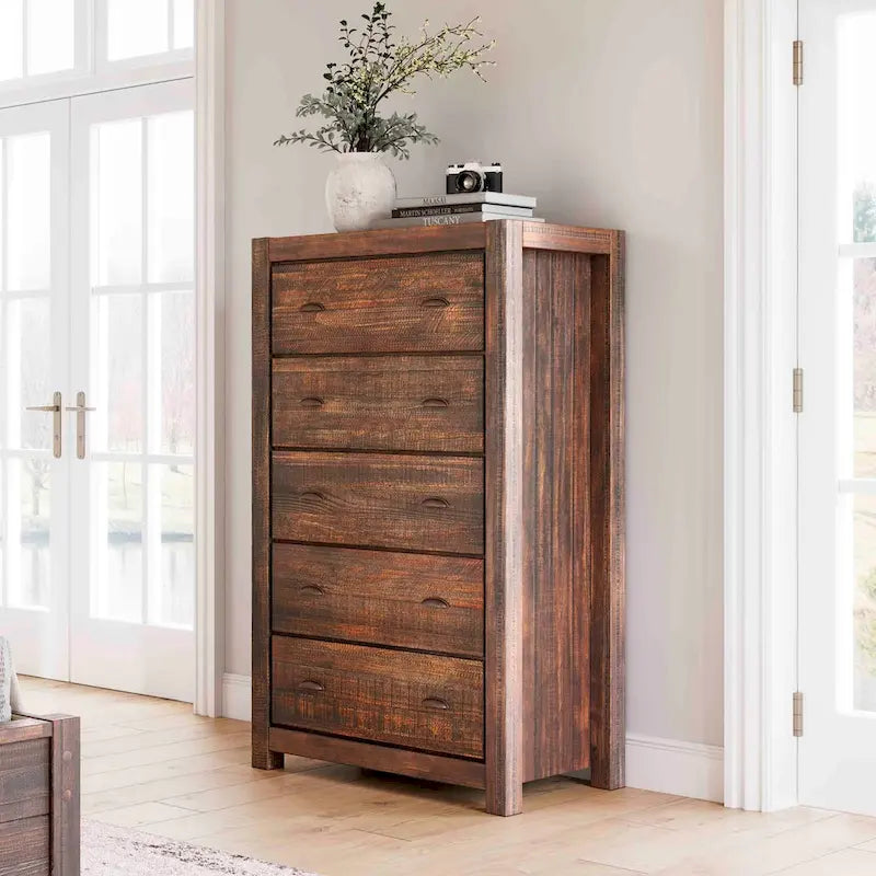Cassettiera 5 cassetti in legno massello Montauk di Grain Wood Furniture