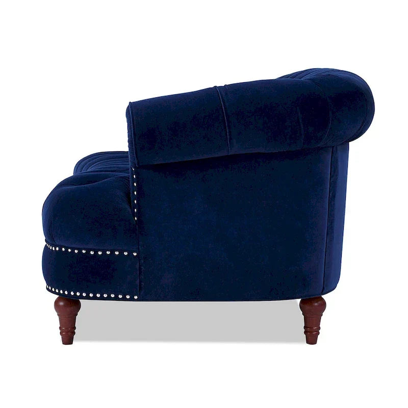 Divano Chesterfield trapuntato in velluto La Rosa 84 Mid-Century Modern