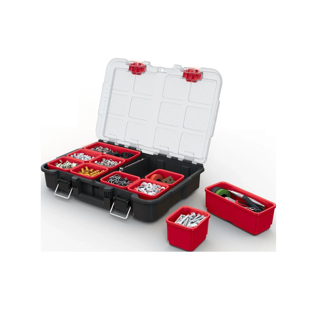 Keter Stack-n-Roll Set 3 pezzi per il trasporto e l'organizzazione degli utensili, sistema di valigette modulare in resina resistente