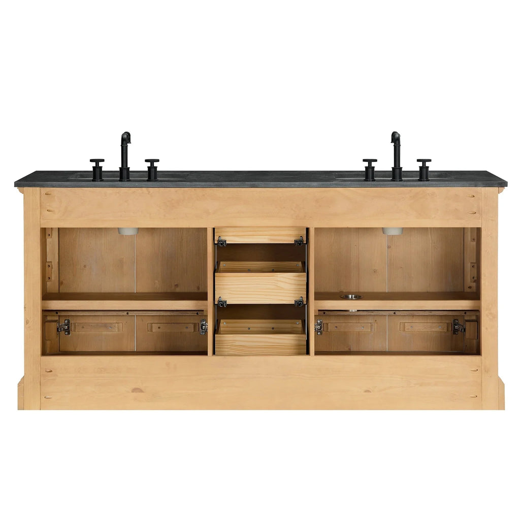 Mobile bagno Hervas con top in marmo naturale senza specchio