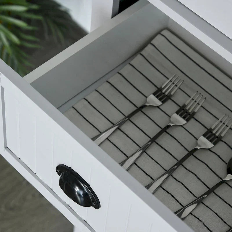 Armadio dispensa da cucina da 72 pollici, mobile tradizionale autoportante con 4 ante e 3 ripiani regolabili, ampio cassetto centrale