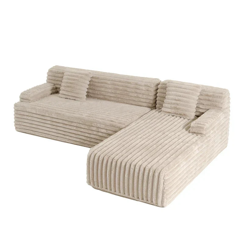 Divano componibile Cloud, divano moderno imbottito con 2 cuscini decorativi, divano combinabile liberamente, divano componibile a L