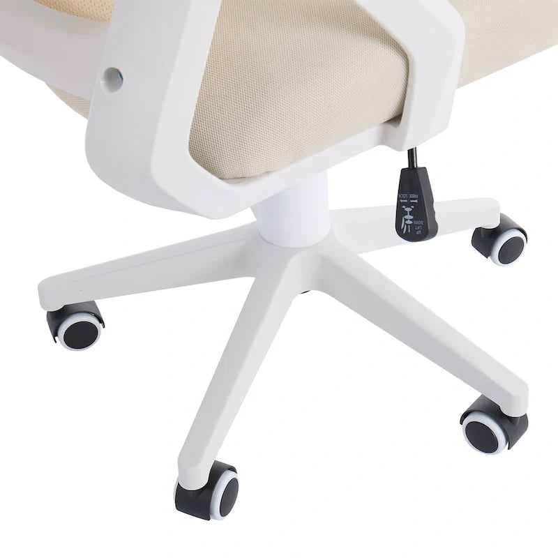 Javlergo Sedia da Ufficio Girevole a Schienale Medio con Supporto Lombare, Sedia da Scrivania Ergonomica da Computer in Rete con Braccioli