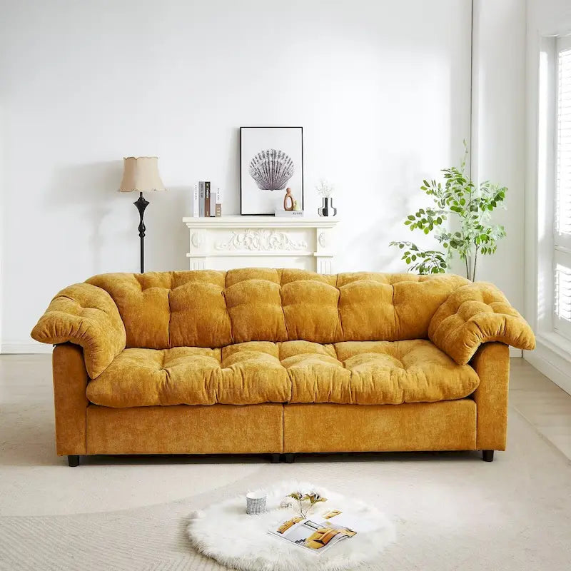 99.2  Divano profondo Chenille Comfort, Divano soffice effetto nuvola imbottito