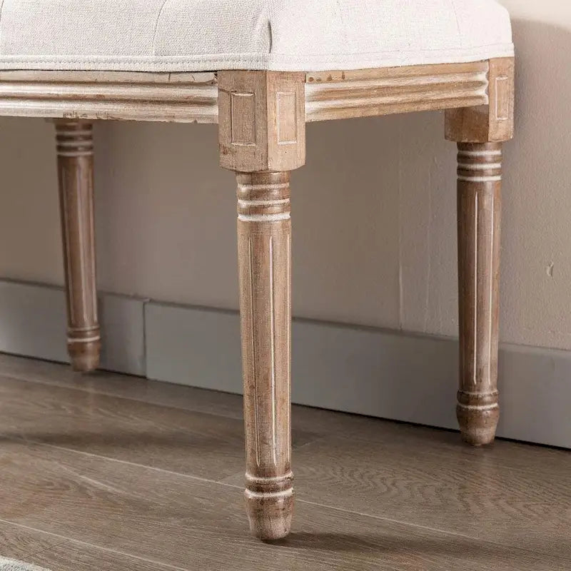 Panca/Poggiapiedi Rettangolare Trapuntata Extra Lunga 48 - Beige