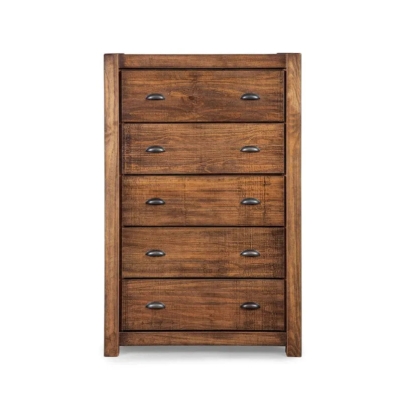 Cassettiera 5 cassetti in legno massello Montauk di Grain Wood Furniture