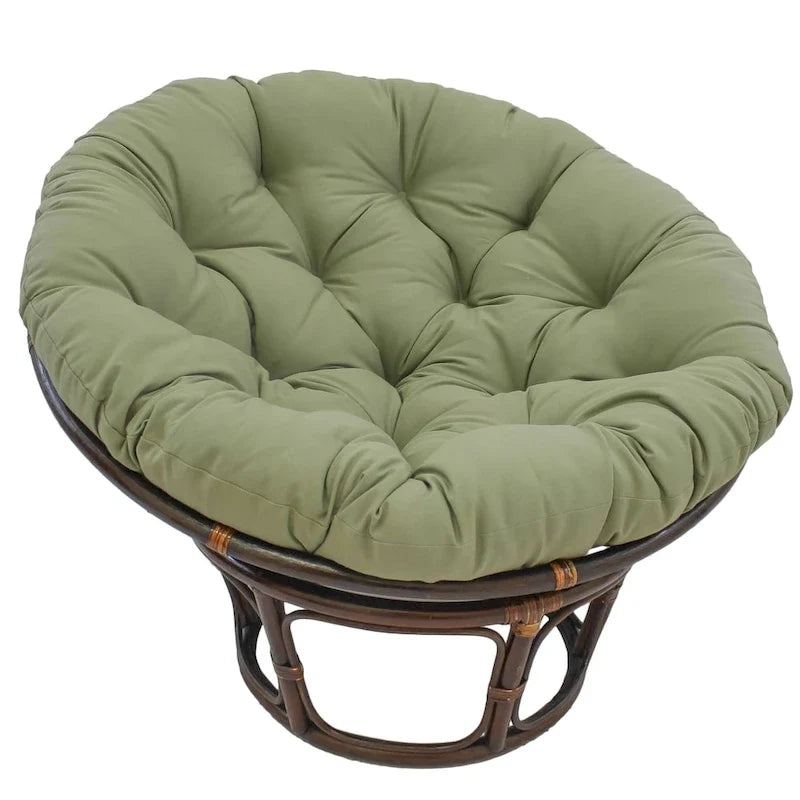 Sedia Papasan in rattan da 42 pollici con cuscino in twill