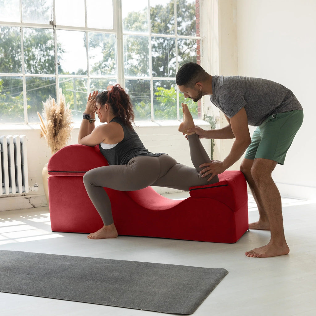 Avana Kami Chaise convertibile / Yoga e Massaggio - Pouf 2 in 1 con sedia a sdraio yoga pieghevole a scomparsa, Microvelvet - N/D