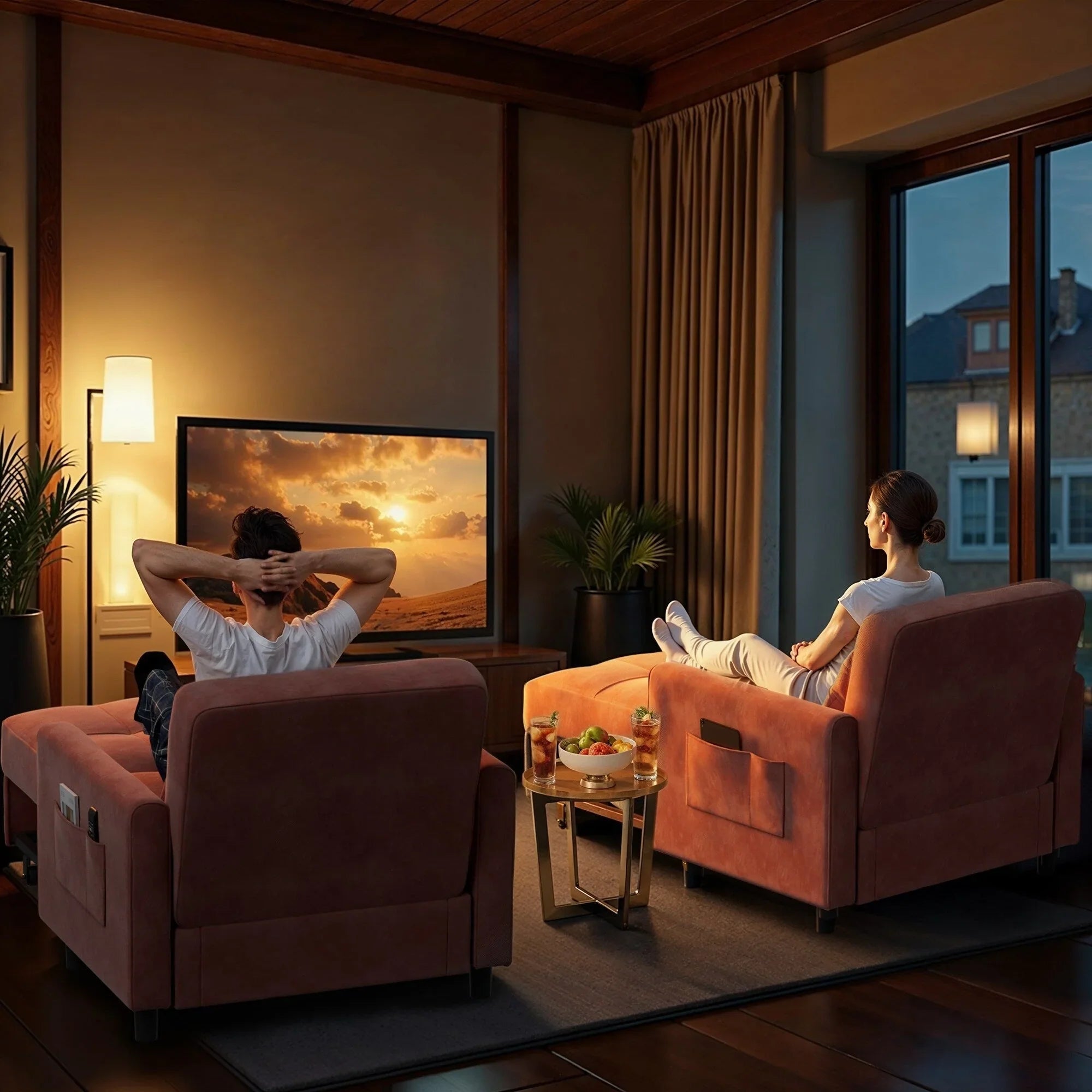 Divano letto trasformabile 3-in-1, Poltrona letto estraibile, Letto pieghevole convertibile per soggiorno