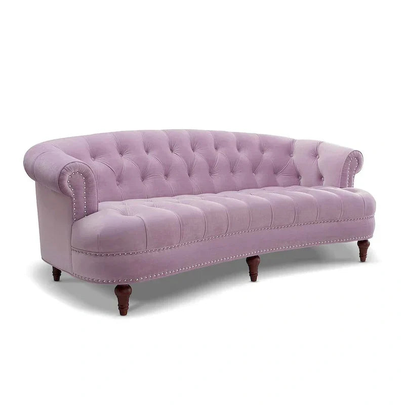 Divano Chesterfield trapuntato in velluto La Rosa 84 Mid-Century Modern