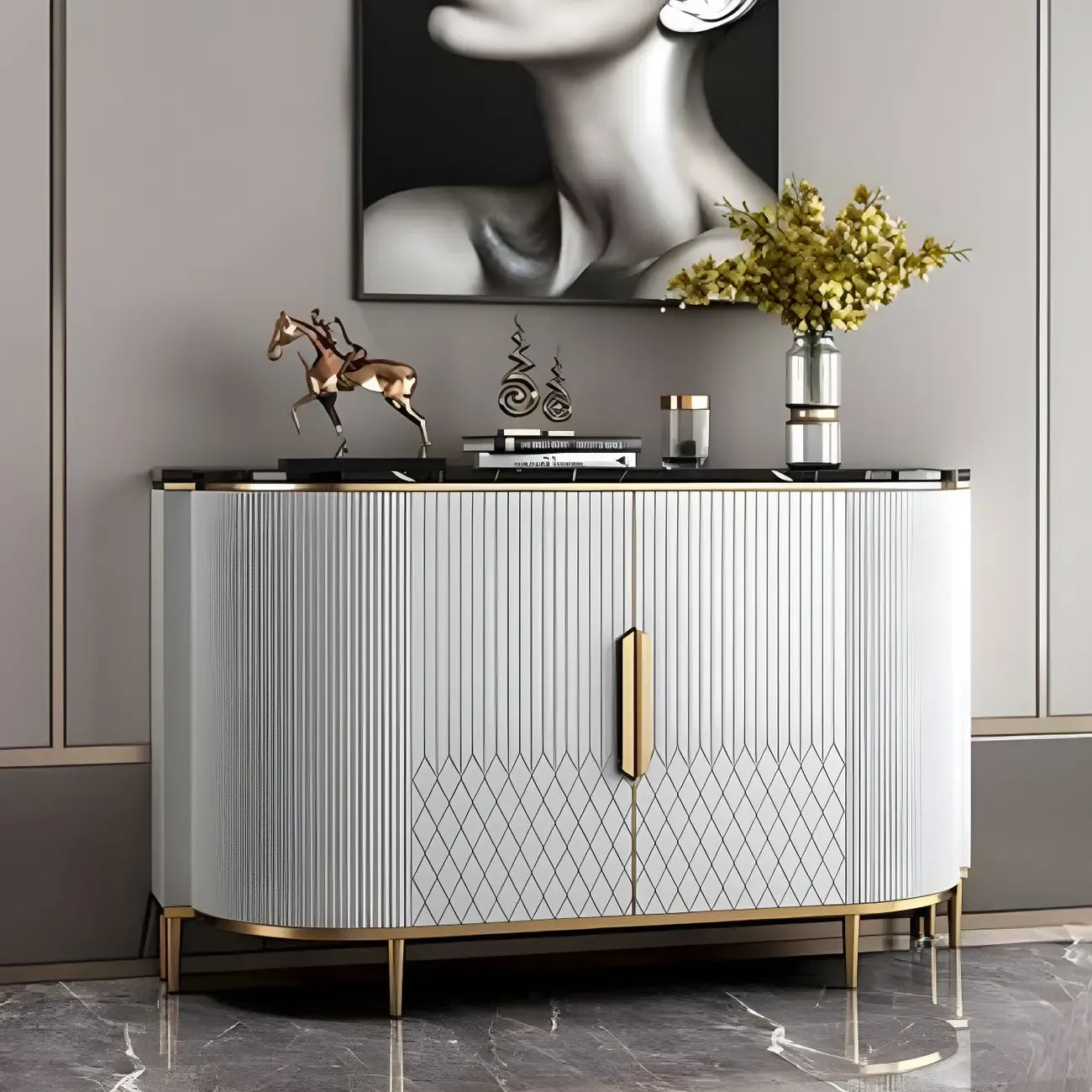 Madia Glam Marble in Grigio con Contenitore