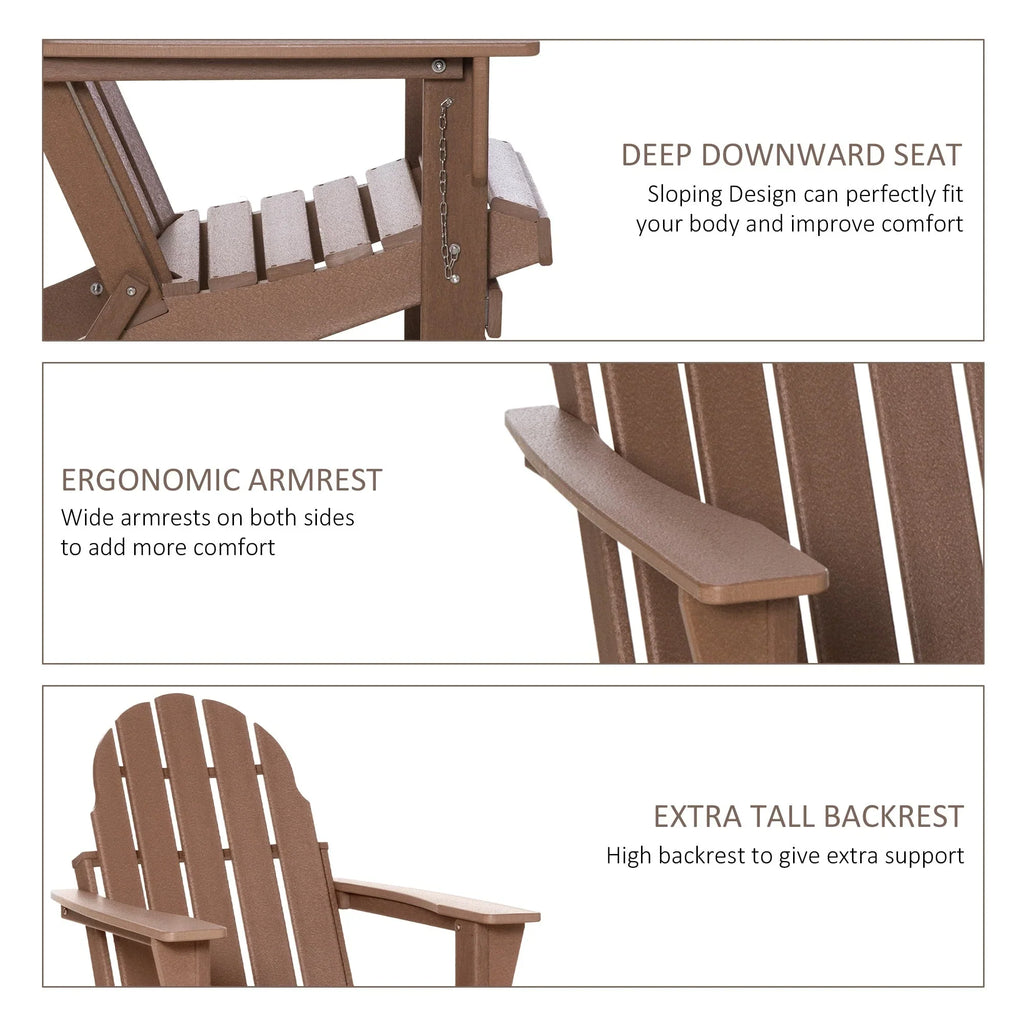 Sedia Adirondack pieghevole, sedie a sdraio in plastica HDPE per esterni per tutte le stagioni, per patio, terrazza e arredi da giardino
