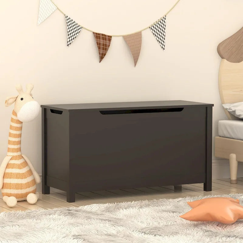 Contenitore portagiochi in legno per bambini con coperchio incernierato di sicurezza, per bambini dai 3 anni in su