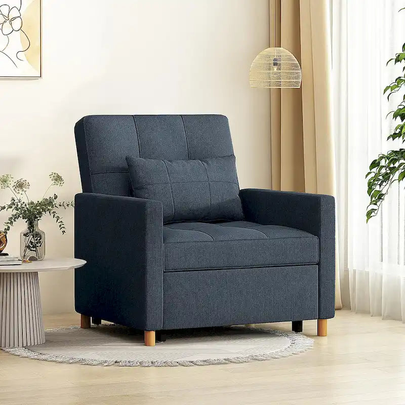 AECOJOY Poltrona Letto 3 in 1 con Cuscino e Schienale Convertibile
