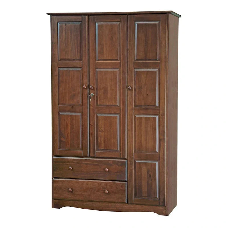 Guardaroba a 3 ante - Bianco/Moka/Java - Legno massello