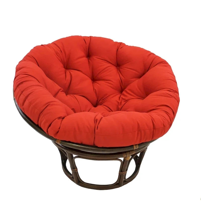 Sedia Papasan in rattan da 42 pollici con cuscino in twill