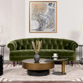 Divano Chesterfield trapuntato in velluto La Rosa 84 Mid-Century Modern