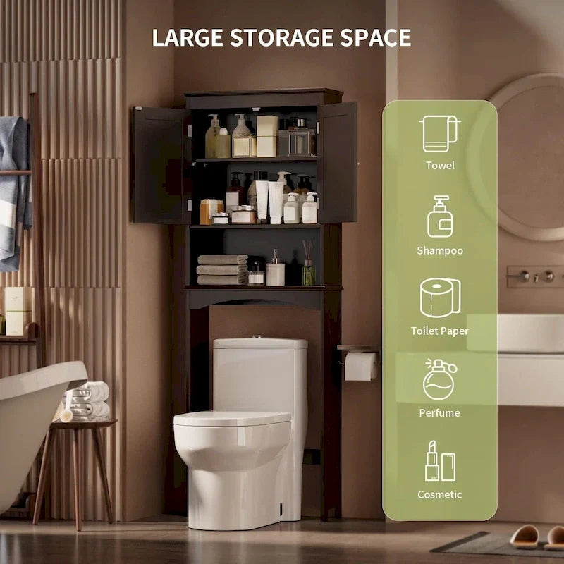 Mobiletto portaoggetti per bagno, mobiletto portaoggetti per WC, mensola da bagno sopra il WC, salvaspazio per WC