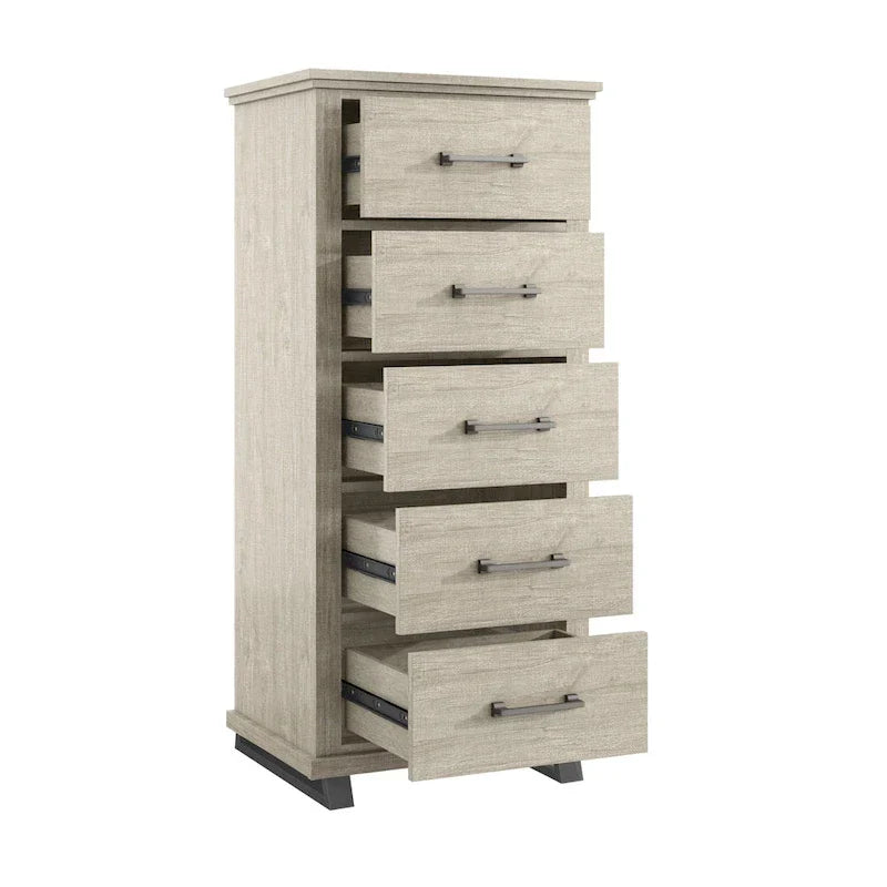 Set camera da letto 4 pezzi stile rustico - 2 comodini, 1 cassettone e 1 comò