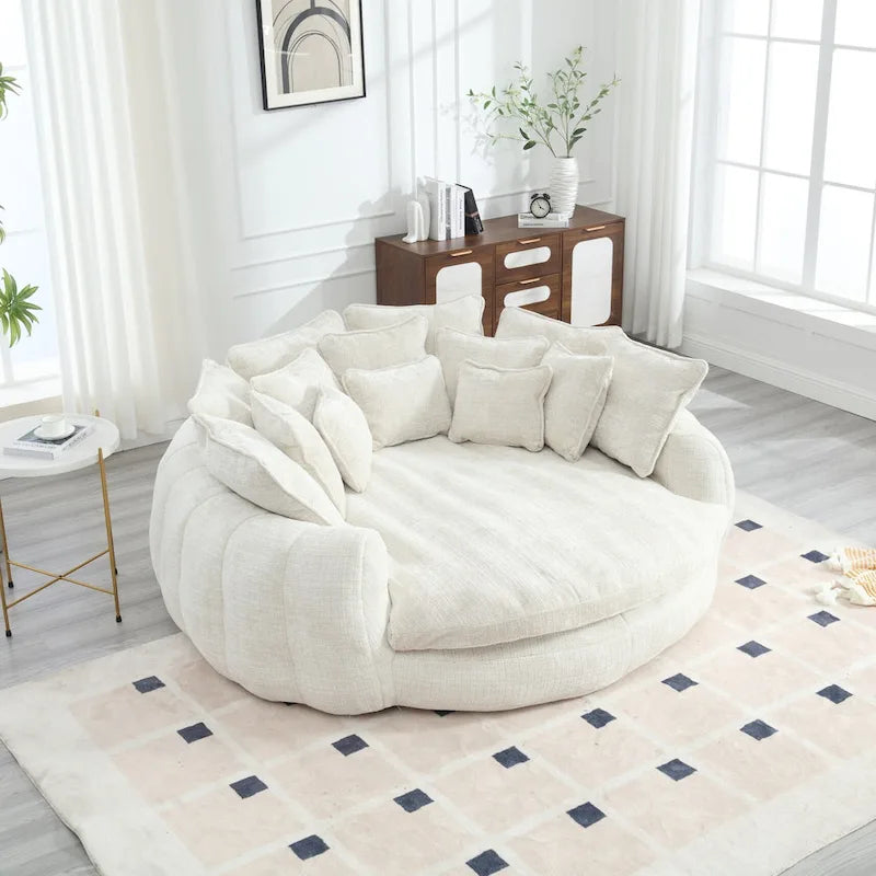 Comodo divano letto matrimoniale Loaf, divano letto oversize con braccioli