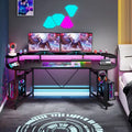 Scrivania da Gaming con Ripiano Monitor, Scrivania per PC Computer da 75 Pollici con Striscia LED